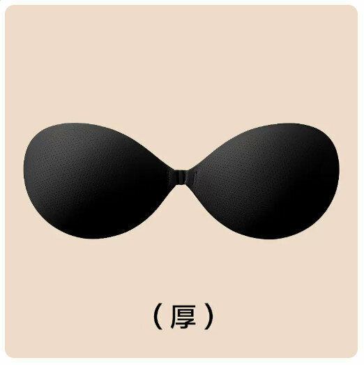 Popular push-up invisible bra silicone breast patch [round] black [thick] A/B cup] (please contact customer service to confirm the delivery size after placing the order)