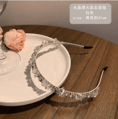 Popular headband headband (white crystal)