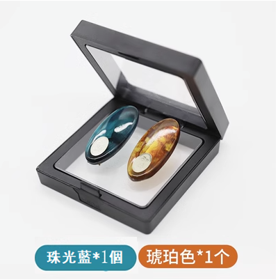 爆款（2個裝）瀏海髮夾（珠光藍1個，琥珀色1個）