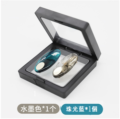 爆款（2個裝）瀏海髮夾（水墨色1個，珠光藍1個）