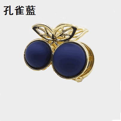 爆款櫻桃髮夾抓夾 髮夾(孔雀藍）