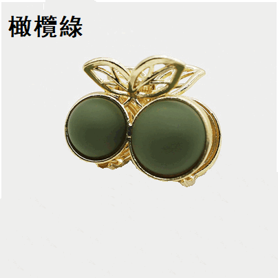 爆款櫻桃髮夾抓夾 髮夾(橄欖綠）