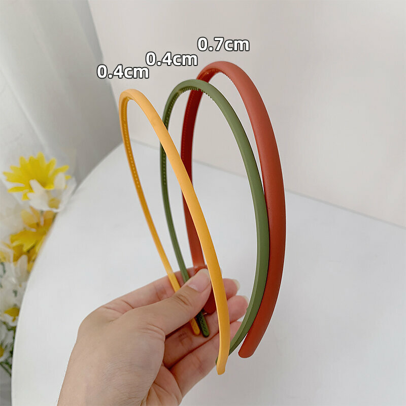 Hotly recommended fashionable headbands (thin yellow + thin green + wide orange - 3 piece set)