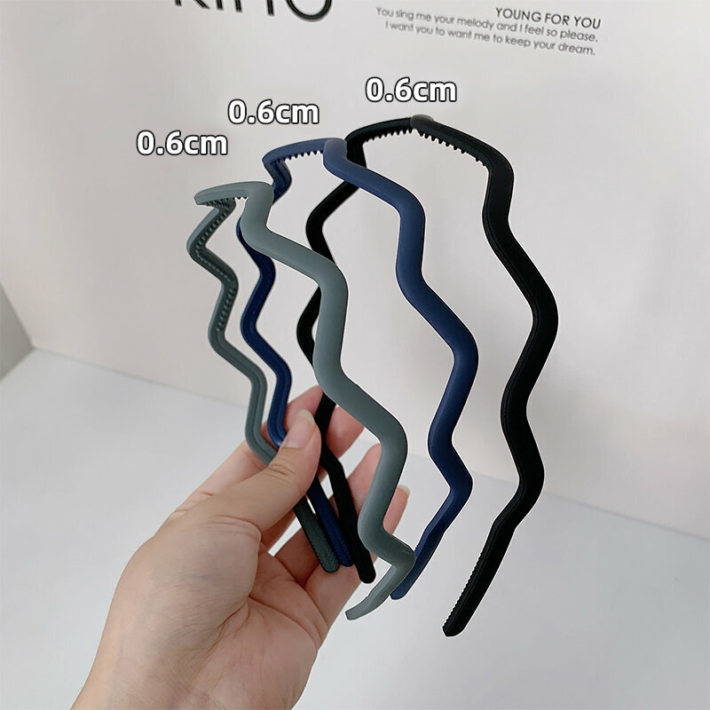 Hot recommended fashionable headband (wavy gray blue + navy + black - 3-piece set)