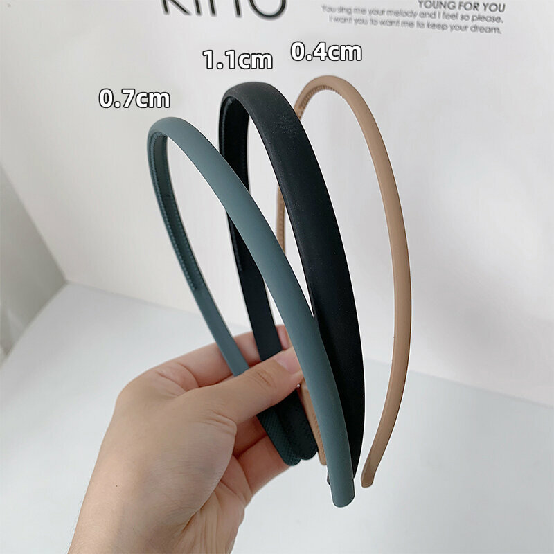 Hot recommended fashionable headband (widened black + wide gray blue + thin khaki - 3 piece set)