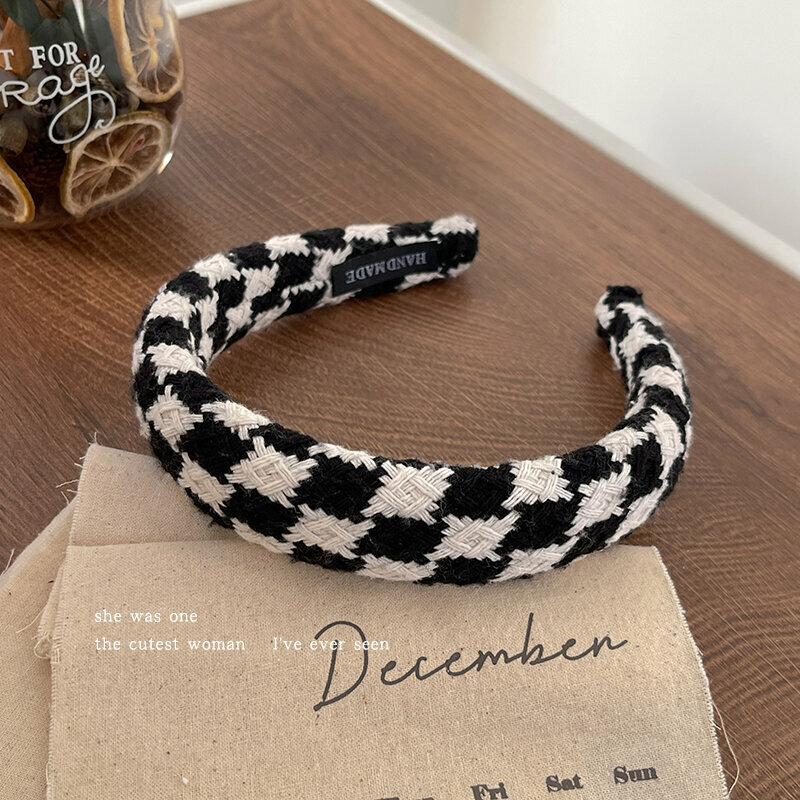 Hot Recommended Fashion Hairbands and Headbands (Black and White Checkered)