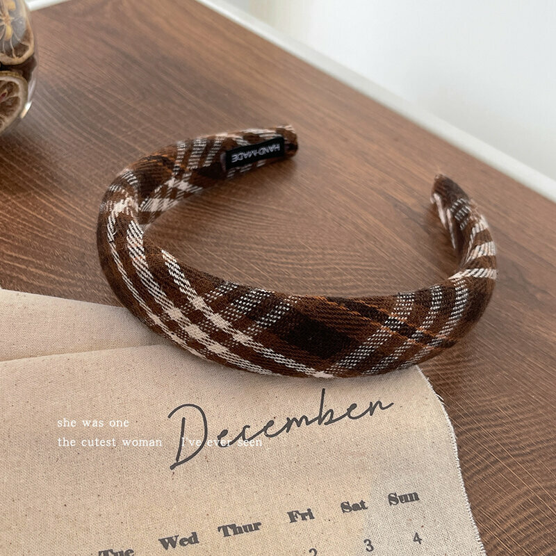 Hot Recommended Fashion Hairband Headband (Brown Plaid)