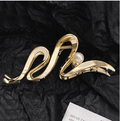 新款金屬抓夾 髮夾（金色）