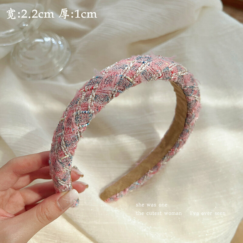 New fashion headband headband headband (pink blue plaid)