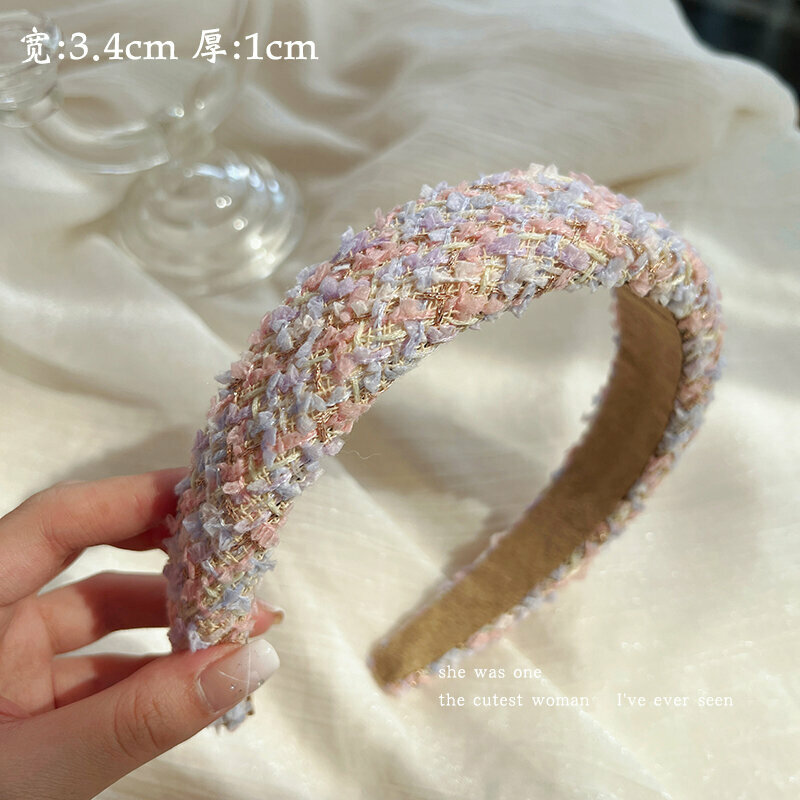 New fashion headband headband headband (pink and purple braided - widened)