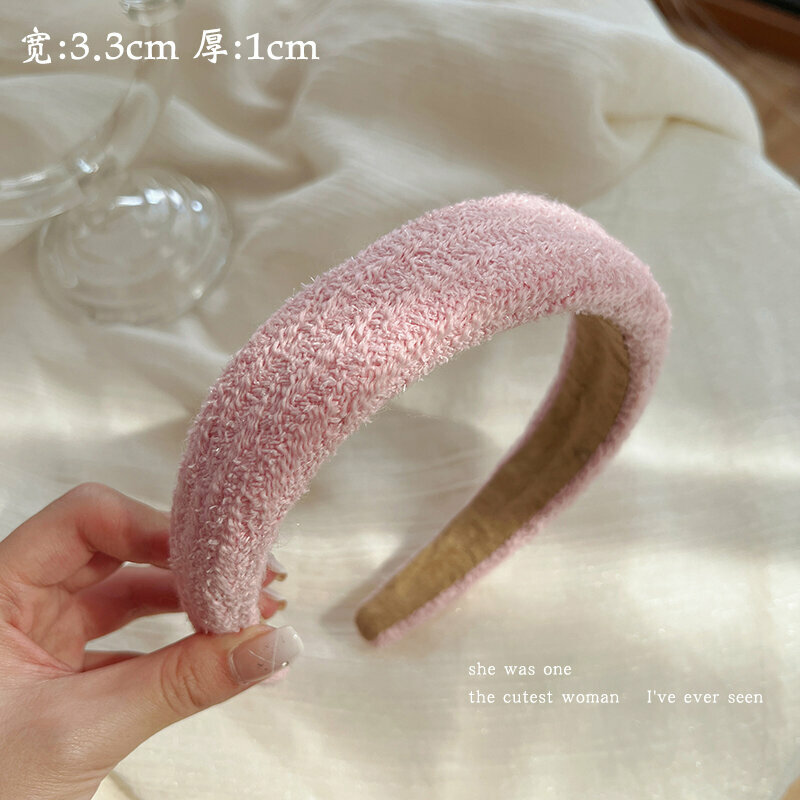 New fashionable headbands and headbands (pink furry style - widened)