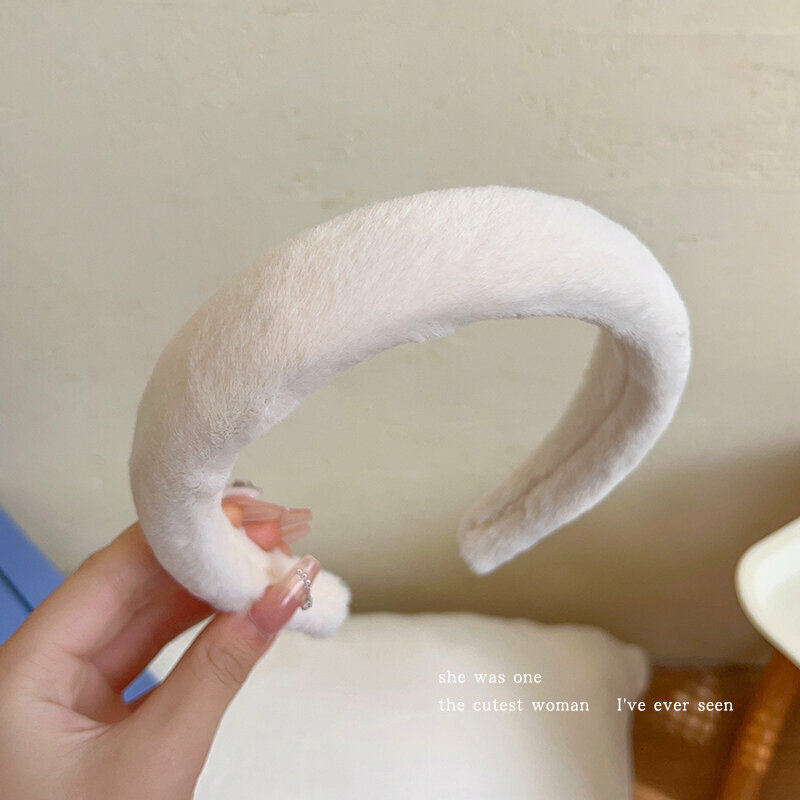 New fashion headband headband headband (plush white)