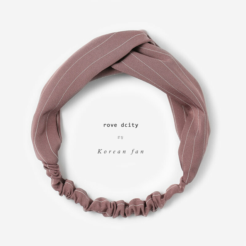 New fashion headband headband headband (burgundy + white small stripes)
