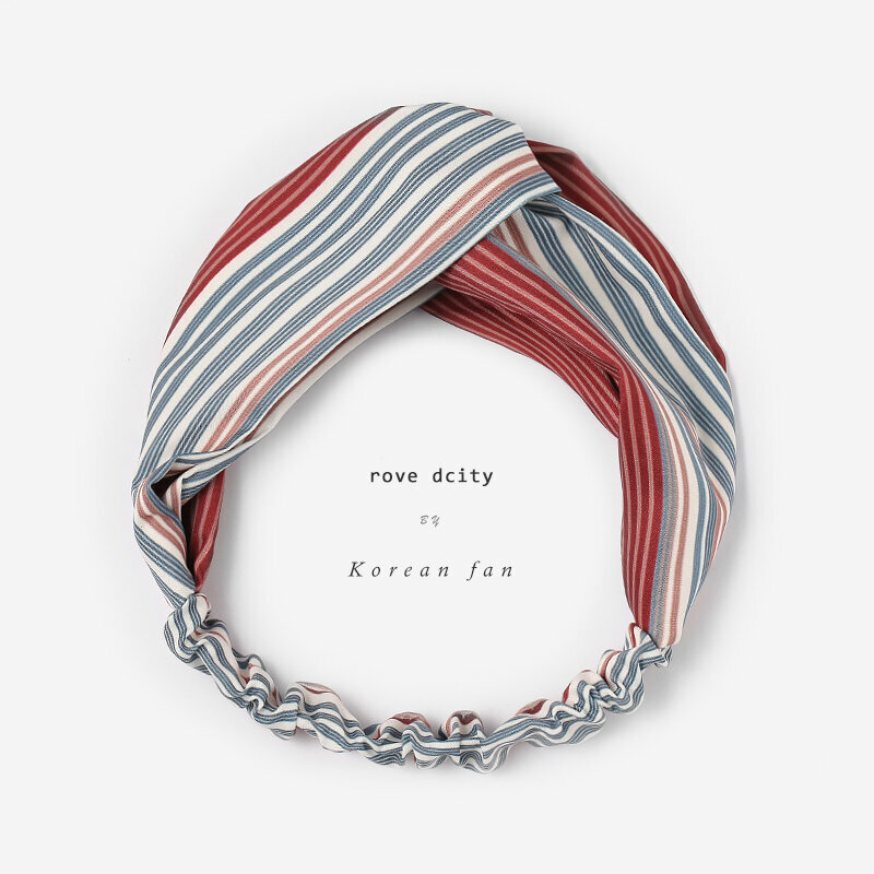 New fashion headband headband headband (burgundy + blue stripes)