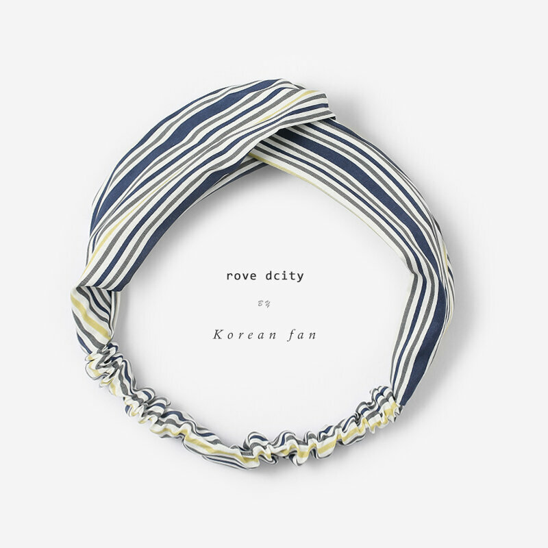 New fashion headband headband headband (blue + gray and white stripes)