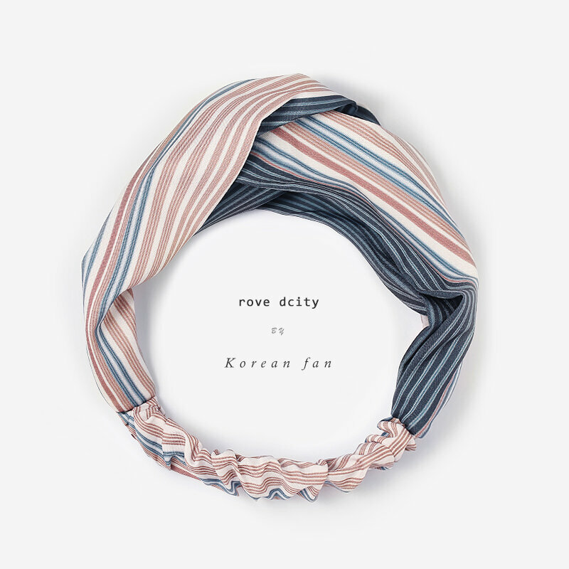 New fashion headband headband headband (grey blue + khaki stripes)