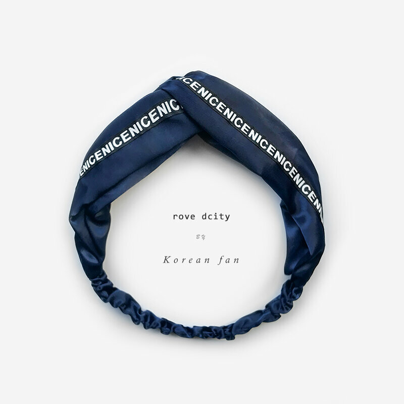 Hot recommended fashionable headbands and headbands (letters dark blue)