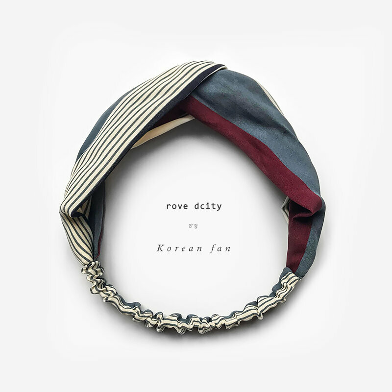 Popular fashionable headbands and headbands (white stripes + red and blue)