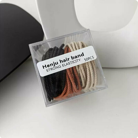 Hot push high elastic hair band, rubber band, hair rope and headband (50 simple color threads)