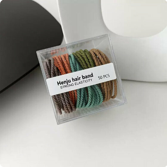 Hot push high elastic hair band, rubber band, hair rope and headband (50 autumn color threads)