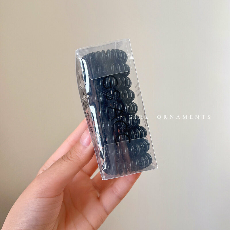 熱推高彈力髮圈 橡筋 髮繩頭繩 (黑色-9根盒裝）