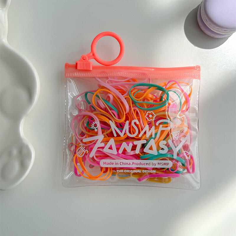 Hot-push high-elastic hair ties, rubber bands, rubber bands (about 100 in orange color)