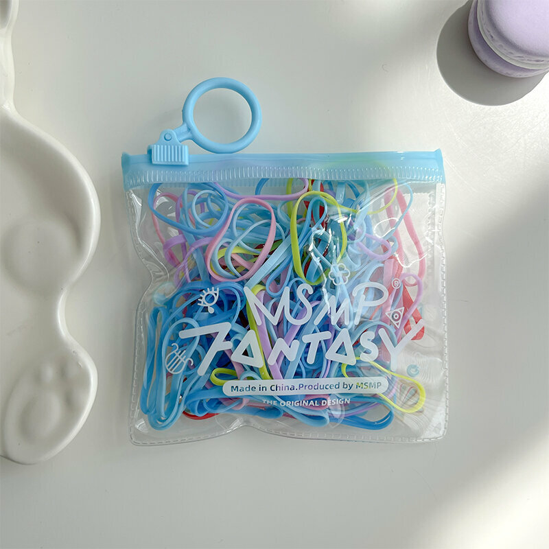 Hot push high elastic small hair band rubber band rubber band (about 100 in blue color)