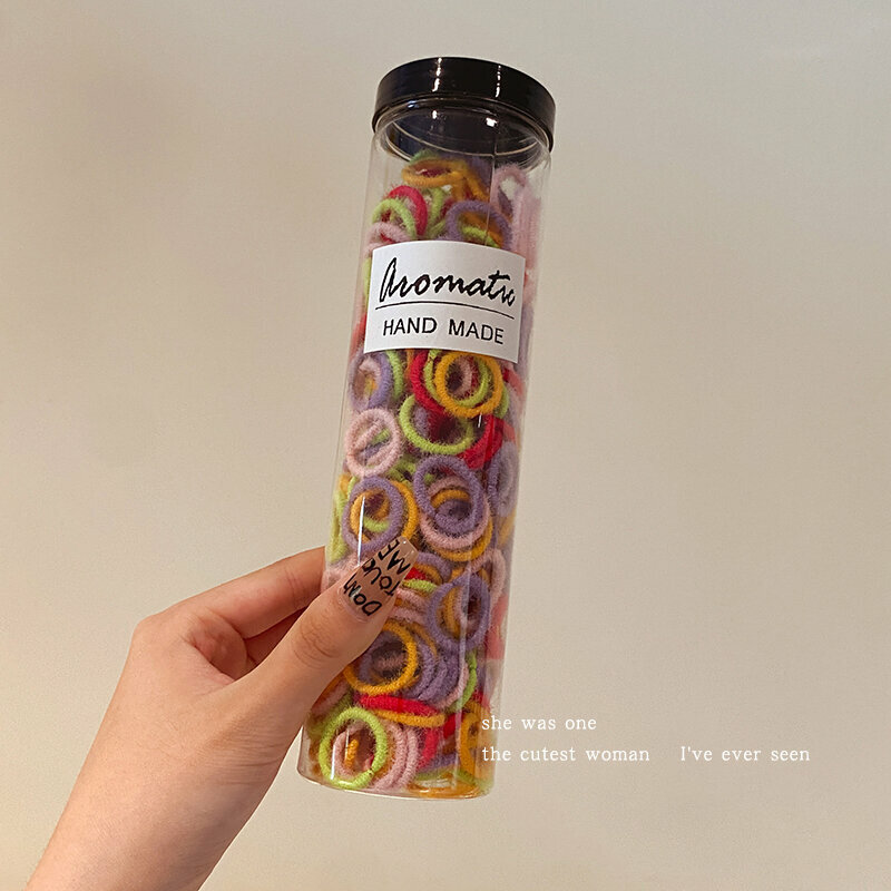 Hot push high elastic small hair ties rubber bands rubber bands (300 pieces in plush color series)