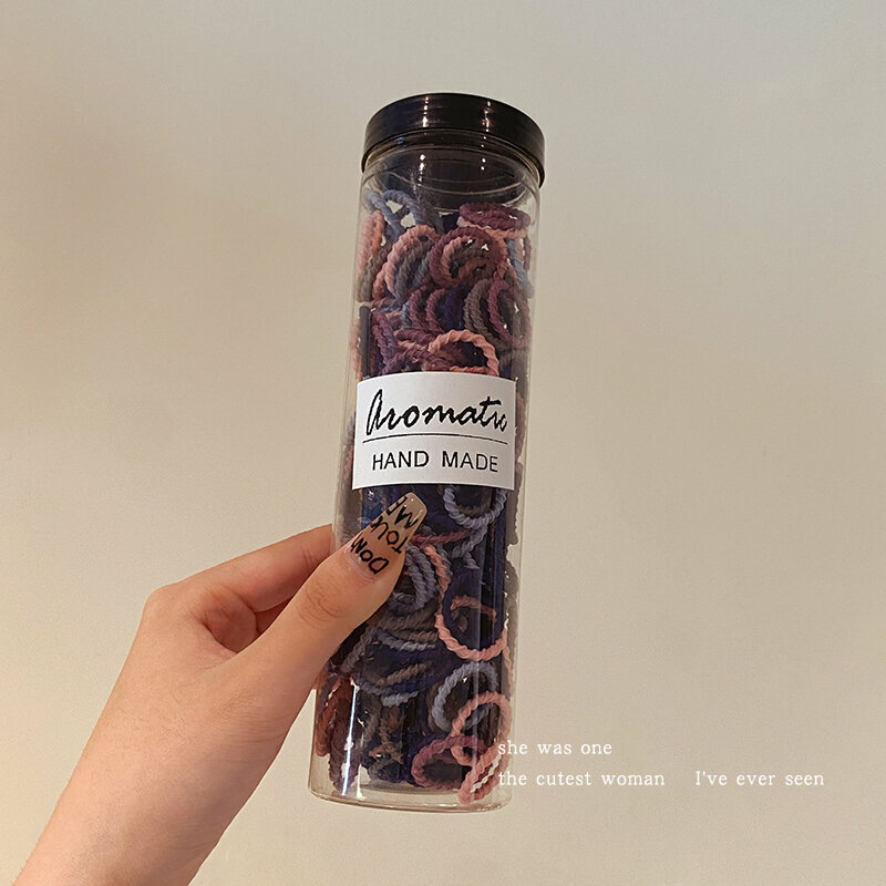 Hot push high elastic small hair band rubber band rubber band (threaded dark color 300 pieces)