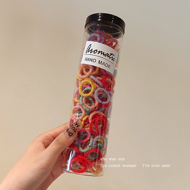 Hot push high elastic small hair band rubber band rubber band (plush style mixed color series 300 pieces)