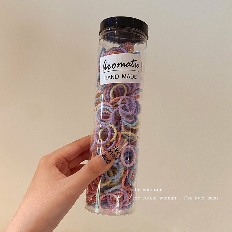 Hot push high-elastic small hair ties rubber bands rubber bands (threaded ice cream style 300 pieces)