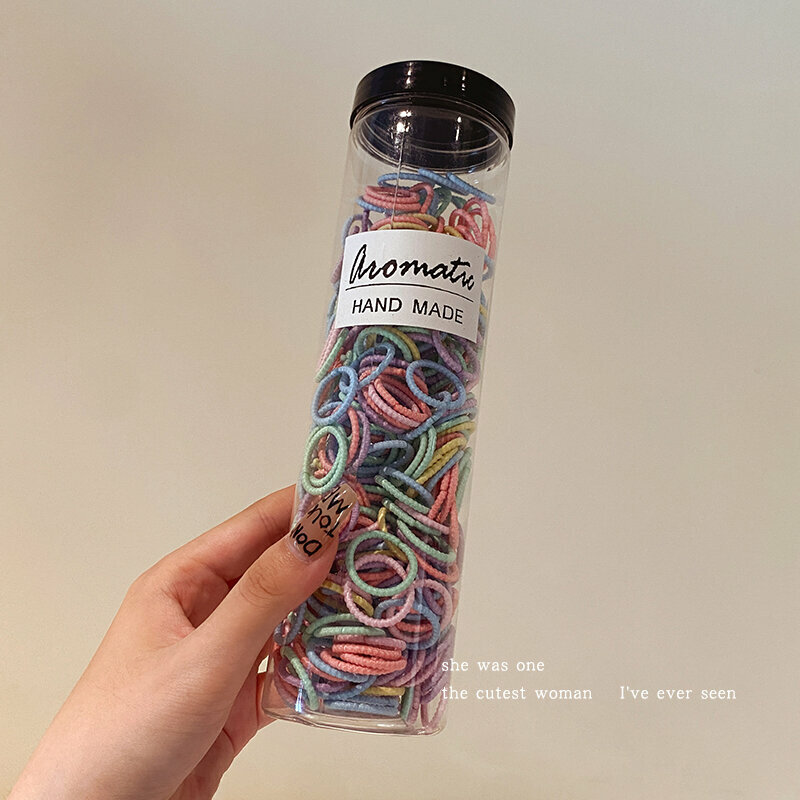 Hot push high elastic small hair band rubber band rubber band (fine-grained candy style 300 pieces)