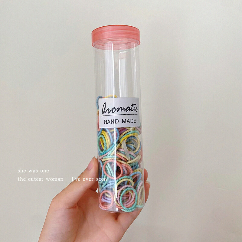 Hot push high-elastic small hair ties rubber bands rubber bands (fine-grained candy color-120 pieces)