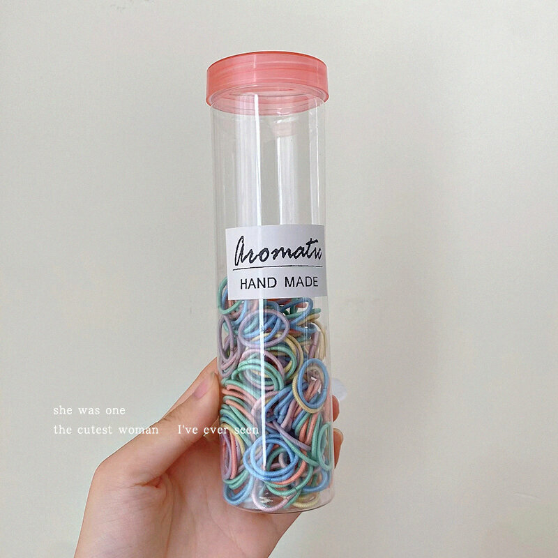 Hot push high elastic small hair band rubber band rubber band (simple candy color - 200 pieces)