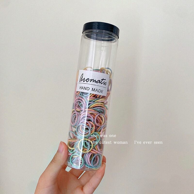 Hot push high elastic small hair band rubber band rubber band (simple style macaron color-400 pieces)