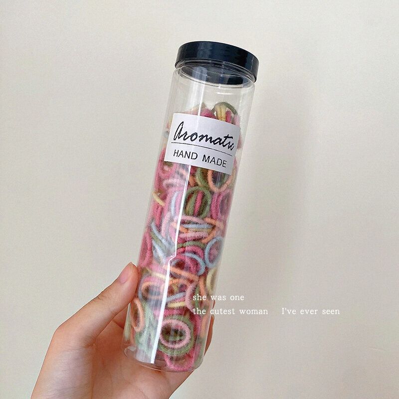 Hot push high elastic small hair band rubber band rubber band (fruit color plush - 300 pieces)