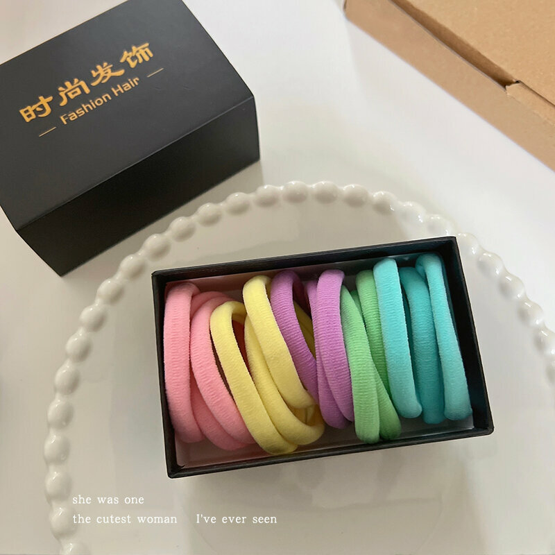 Hot push high elastic hair band, rubber band, hair rope and headband (15 pieces in candy color)
