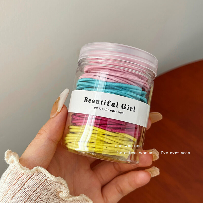 Hot push high elastic hair band, rubber band, hair rope and headband (colorful and thin style - about 100 pieces)