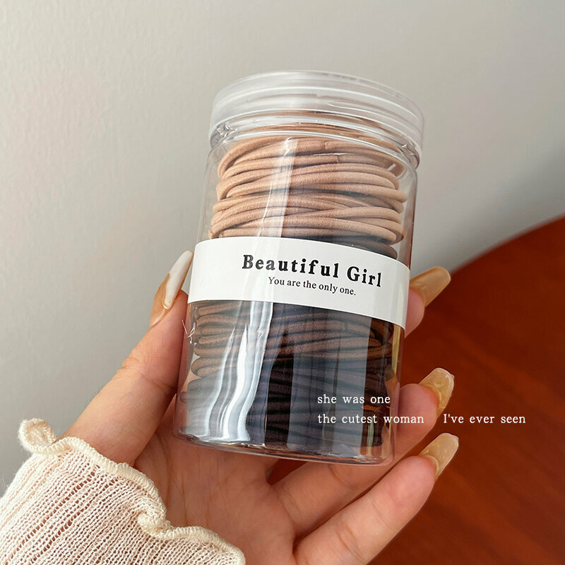 Hot push high elastic hair band, rubber band, hair rope and headband (coffee color thick style - about 100 pieces)