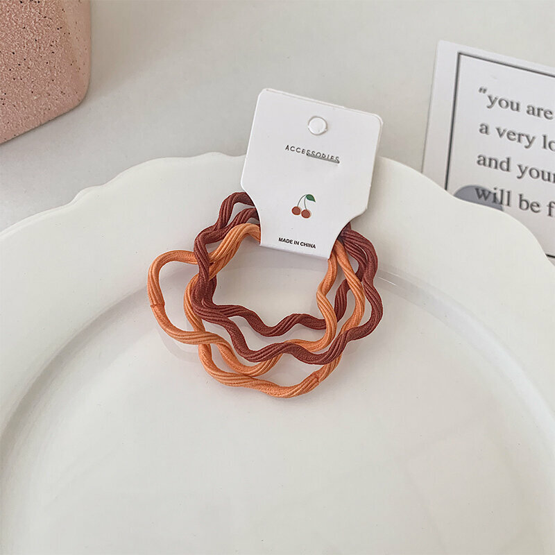 Hot push high elastic hair band elastic hair rope headband (orange - four)