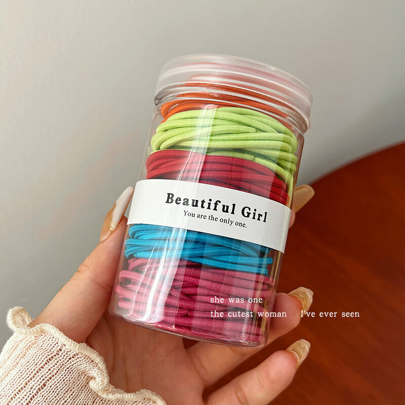 Hot push high elastic hair band, rubber band, hair rope and headband (mixed color thick style - about 100 pieces)