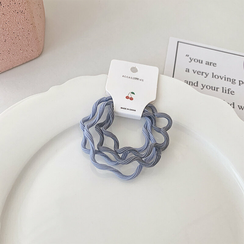 Hot push high elastic hair band elastic hair rope headband (blue series - four)