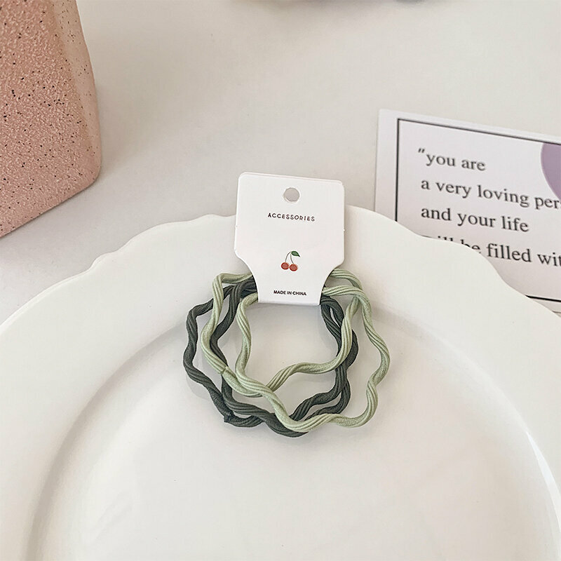 Hot push high elastic hair band elastic hair rope headband (green series - four)