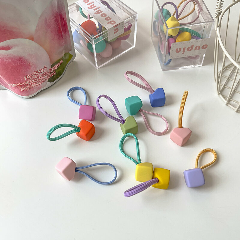 Hot push high elastic hair band, rubber band, hair rope and headband (square color 10 pcs)