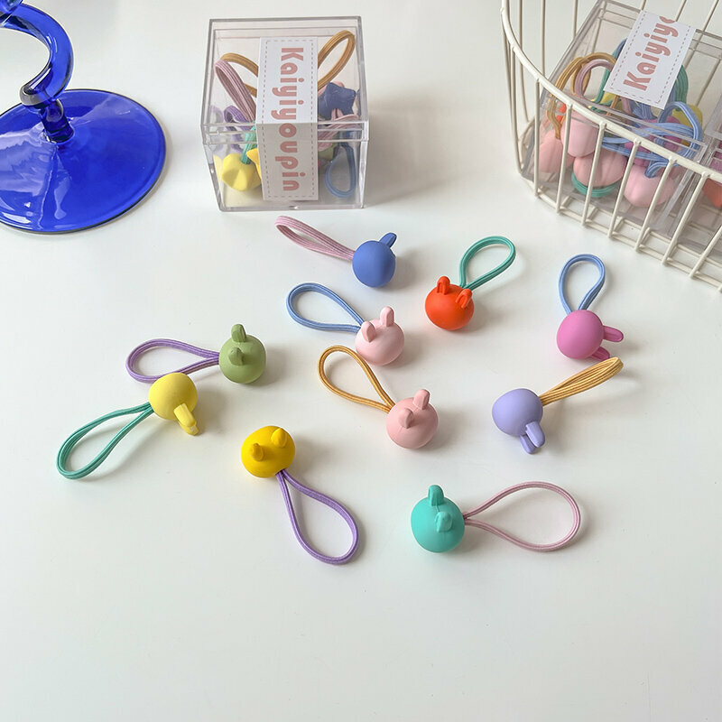 Hot push high elastic hair band, rubber band, hair rope and headband (rabbit color 10 pieces)