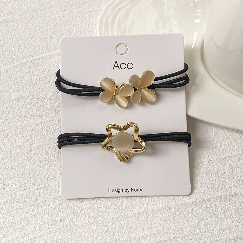 The most popular high-elastic hair band, rubber band, hair rope and headband (butterfly + five-pointed star)