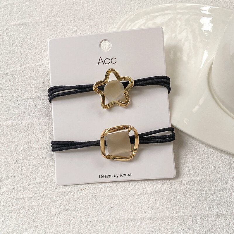 Hot push high elastic hair band elastic hair rope headband (five-pointed star + square)