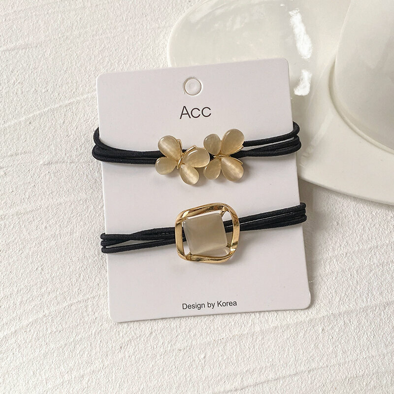 Hot style high elastic hair band elastic hair rope headband (butterfly + square)