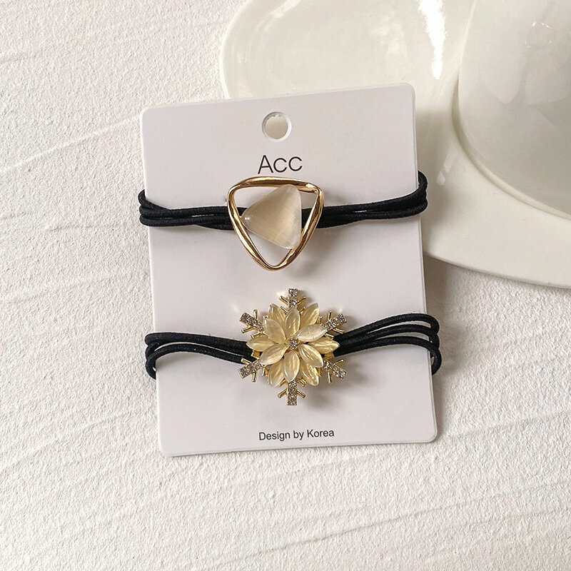 The most popular high-elastic hair band, rubber band, hair rope and headband (triangle + snowflake)