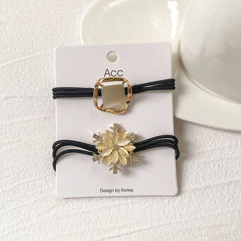 Popular high-elastic hair band, rubber band, hair rope and headband (square + snowflake)